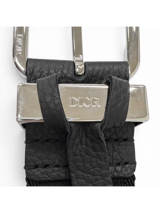 Dior Homme Logo Silver Pin Buckle Belt Black Recommended main image 6